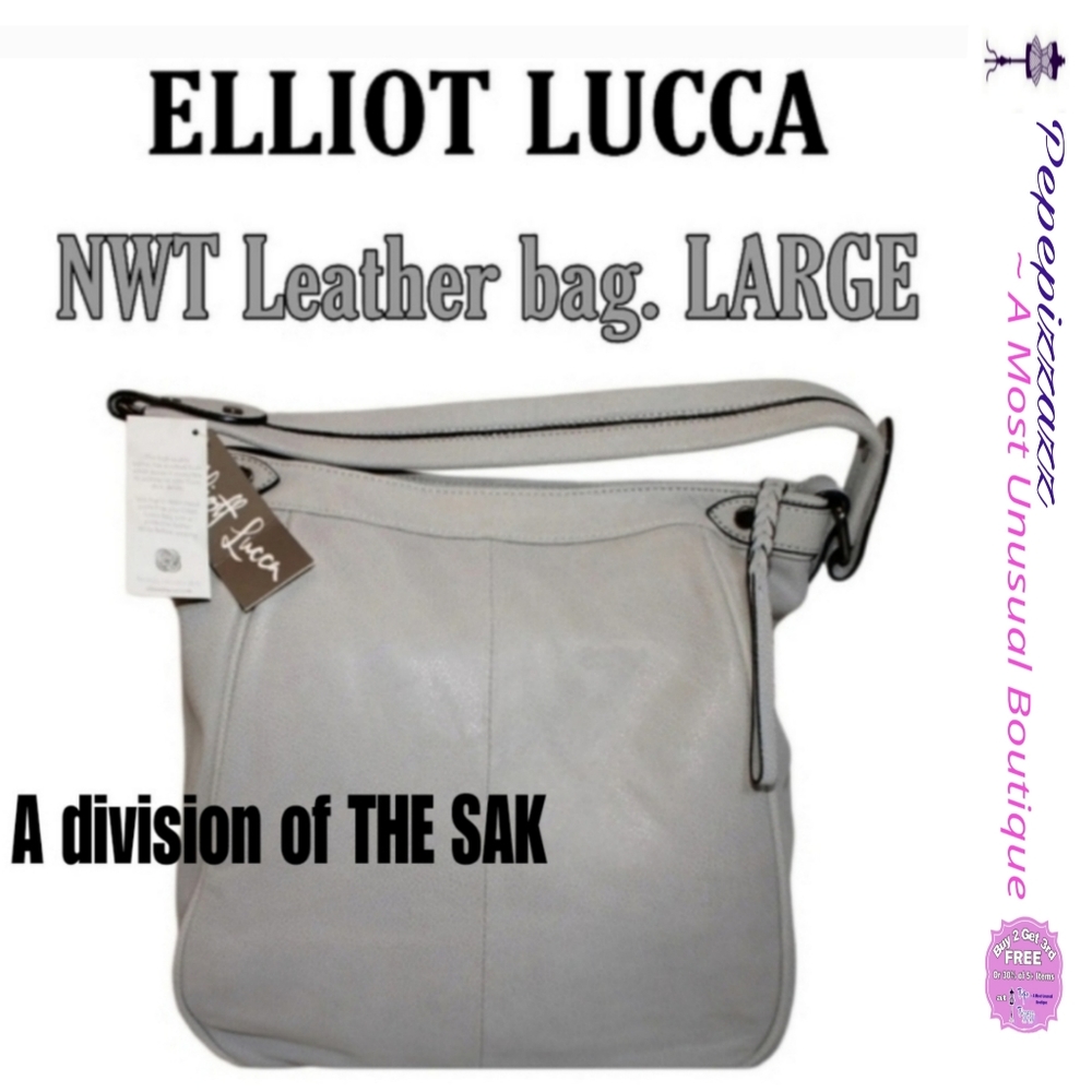 NWT Elliott Lucca LARGE Genuine Leather Cerisel Bag $188 LOOK👀